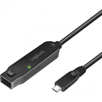 Cable USB 3.2 Gen 2 Activo de 5 m, Conector C a Hembra, Amplificador, Negro