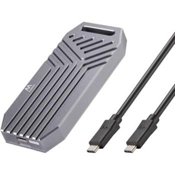 Caja Externa Ewent EW7062 para SSD NVMe M.2 USB4 40Gbps, Aluminio con Disipación de Calor, Plug&Play, Soporte UASP y Trim, Gris Oscuro