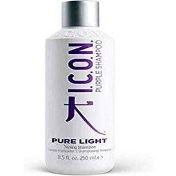 ICON Pure Light Toning Shampoo 250 ml - Purple Shampoo for Yellow Tone Removal