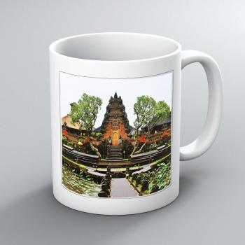 Ubud templo Indonesia diseño impreso taza de té y café - 11 oz taza de cerámica impreso gruesos, imagen impresa en ambos lados, blanco, Ideal para regalo, taza, arte único, foto, impresión, imagen, obra - para el hogar, oficina, trabajo, hombre, Muj