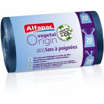 Alfapac - Bolsas de basura con asas de origen vegetal con asas, 3 rollos