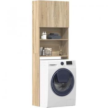 Armario para Lavadora de Madera Ingeniería Roble Sonoma 64x24x190 cm