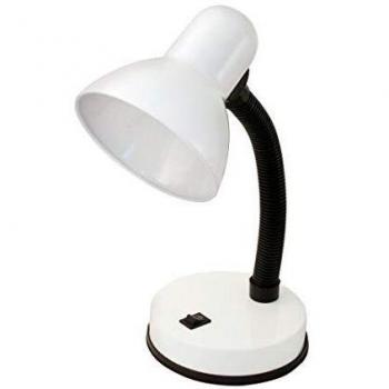 Lámpara de mesa Charleston blanca con casquillo E27 y diseño moderno