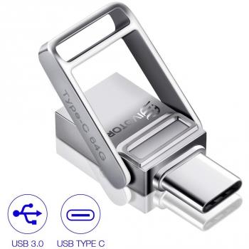 Memoria USB 64GB, EIVOTOR Flash Drive 3.0 + Pendrive Type c 3.1 Memory Stick 2 en 1 Pen Drive portátil Impermeable con Llavero