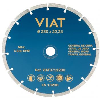 Disco de diamante segmentado general de obra para corte en seco VIAT 230x3mm