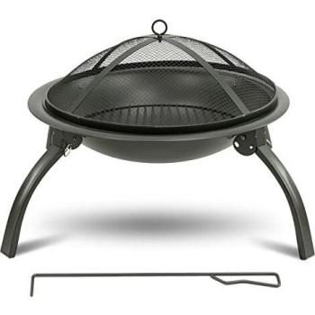 MaxxGarden - Brasero con protección contra chispas para Relajarse – Brasero para Barbacoa para jardín, balcón y terraza – Chimenea de jardín para Relajarse con Llamas crujientes