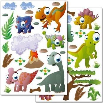Pegatinas para la pared Wandkings «Dinosaurios» - más de 40 unidades en 2 hojas DIN A4