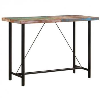 Mesa alta de hierro y madera maciza reciclada 150x70x107 cm Multicolor