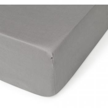 Sábana Bajera Algodón Orgánico Gris Ceniza Oscuro 180x200 Fácil Planchado