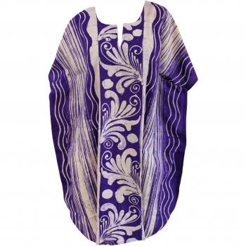 La Leela señoras 5 en 1 100% algodón batik túnica suelta arriba vestido noche dbikini dtraje baño dkimono boho encubren vestidos ropa playa vestido loungewear noche corto caftán púrpura