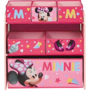Organizador Infantil Minnie Mouse de Madera con 6 Cubetas Rosa 62x30x60 cm