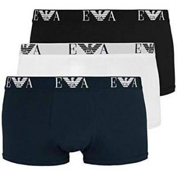 Pack de 3 Boxers Emporio Armani para Hombre - Confort y Estilo en Blanco, Negro y Marino, Talla L