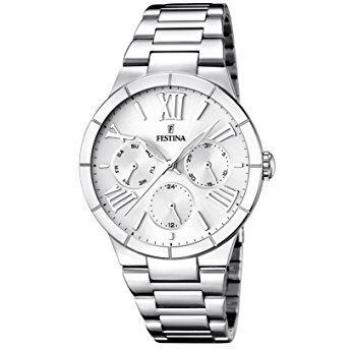 Reloj Festina Boyfriend F16716/1 para Mujer, Multifunción con Esfera Blanca y Correa de Acero