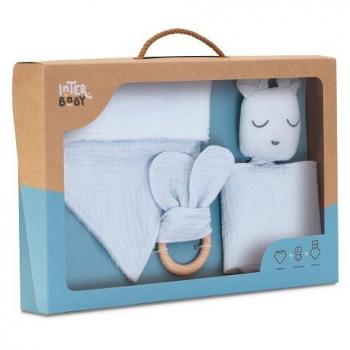 Set de Regalo de Nacimiento con Doudou, Bandana y Mordedor de Oso Interbaby