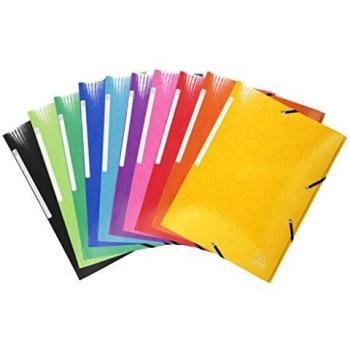 Carpeta elástica 3 solapas Iderama A4, cartón 425g, colores surtidos (10) - Pack de 25