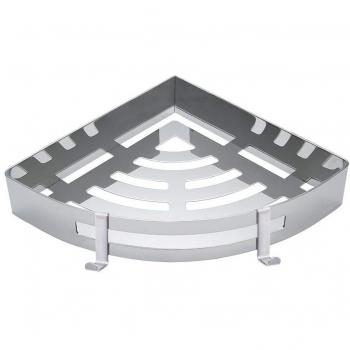 Gricol Rinconera de baño, Cesta triangular de ducha, Bandeja para pared de ducha, Acero inoxidable, Autoadhesivo, Fijación en pared sin daños para accesorios de baño y cocina