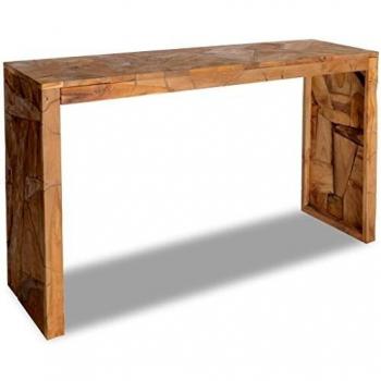 vidaXL Madera de Teca Mesa Consola 120x35x76 Mesilla Mueble Auxiliar Mesita
