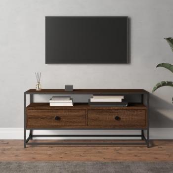 Soporte para TV de madera multicapa color roble marrón, dimensiones 100x35x45 cm