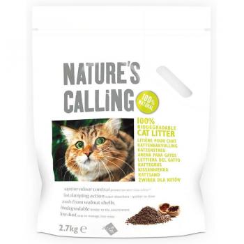 Nature's Calling Areia Biodegradável Vegetal para Gatos - 2,7 kg