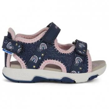 Sandal Multy Geox Niña Pequeña Azul Marino/Rosa Claro