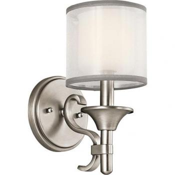 Aplique de pared Lacey peltre antiguo 27,3 cm E14
