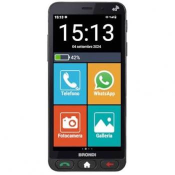 Smartphone Brondi Amico Vero 4G, Doble SIM, 5.7, Android 14, 3GB RAM, 32GB Almacenamiento, GPS en Tiempo Real, Sensor de Caída, Botón SOS
