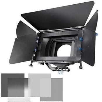Walimex Matte Box Director II - Kit de parasol para objetivos y filtro gris, negro