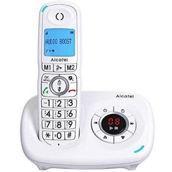 Teléfono Inalámbrico DECT Alcatel XL585 Blanco para Seniors con Grandes Teclas, Pantalla Ultra Legible y Audio-Boost