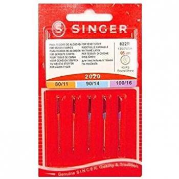 Pack de Agujas para Máquina de Coser Singer - Grosores 80, 90 y 100 (5 unidades)