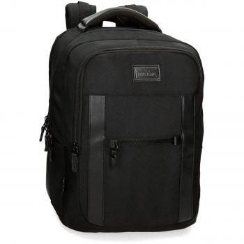 Pepe Jeans Allblack Mochila Doble Compartimento Adaptable para Portátil 15,6 Negro 31x44x15 cms Poliéster 20.46L