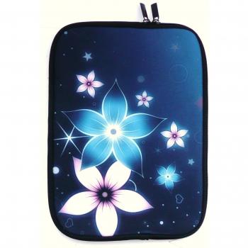 Emartbuy® Azul & Flowers Rosa Water Resistant Neopreno Carcasa Zip Soft / Cubierta Adecuada Para Asus X502CA