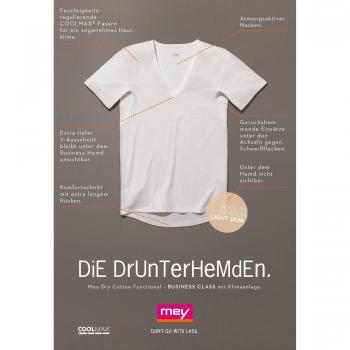 Mey Men's Dry Cotton Functional V-Neck T-Shirt, White, Size L