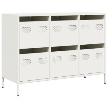 Aparador de acero laminado en frío blanco 101,5x39x73,5 cm