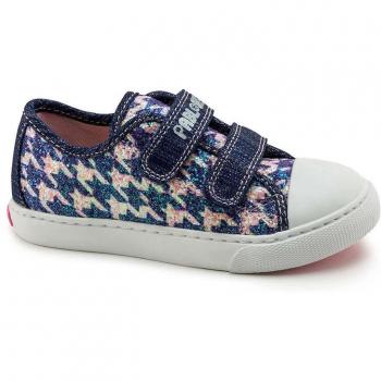 Zapatillas de lona Pablosky para niña en color azul con cierre de velcro