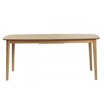 Mesa de comedor rectangular extensible de madera de roble claro 180-220 cm EGO
