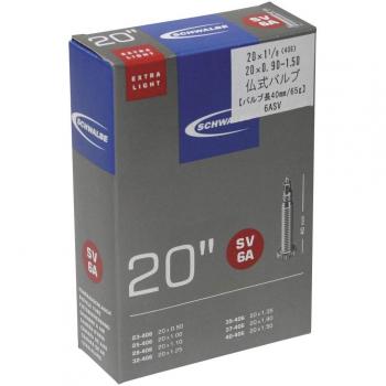 Schwalbe Sv6a Extra Light 23/40-406 EK 40 Mm Cámara de aire para bicicleta, Unisex-Adulto, Negro, 20 pulgadas