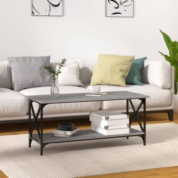 Mesa de Centro Sonoma Gris 100x45x45cm Multicapa Madera y Hierro