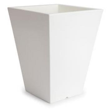 Maceta Cono Cuadrado Alto 16L en Resina de Polietileno - Blanco