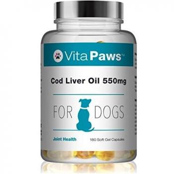 Aceite de Hígado de Bacalao 550mg para Perros - 180 Perlas - VitaPaws