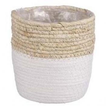 Maceta de cuerda Rachel blanca 16 cm