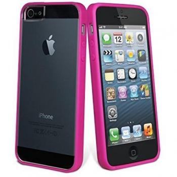 Muvit MUBMC0017 - Carcasa y protector de pantalla para iPhone 5, color rosa