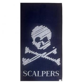 Scalpers Toalla de Playa 90x180cm 100% Algodón 500GSM Azul Marino con Logo Home Suavidad y Absorción Excepcionales