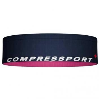 Riñonera Compressport Free Azul, riñonera ligera y transpirable, con diseño ergonómico, ideal para deportes al aire libre, ajuste cómodo y seguro, múltiples compartimentos para almacenamiento