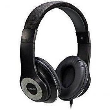 Ausdom F01 Auricular Ligero Multimedia Ajustable Air-Fi HiFi HD Estéreo Universal Port 3.5mm Plegable con cable y con Micrófono Incorporado 14 horas de reproducción, Compatible para iPhone, Samsung, HTC Smarphone, Negro