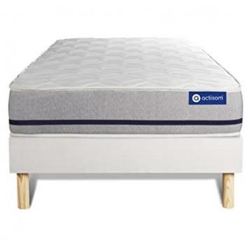Somier blanco ACTISOM + Colchón de muelles ensacados Actiflex soft 80 x 190 cm