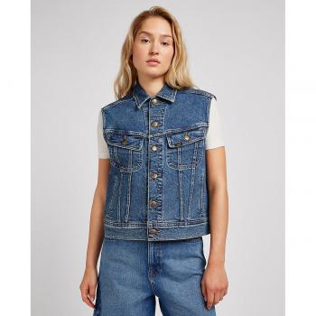 Chaleco de mujer Lee Sveless Rider Azul con botones metálicos