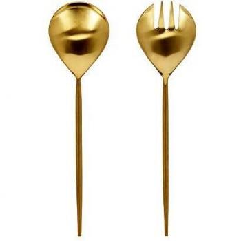 Kave Home - Set Lite de 2 Cubiertos para Ensalada Dorado
