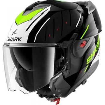 Casco Modular Shark Oxo Rydger Negro Blanco Amarillo Talla M