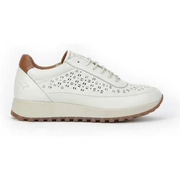 Zapatillas de piel de mujer troqueladas con cordones Kangaroos 581-12