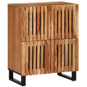 Aparador de madera maciza acacia 60x34x75 cm, armario de almacenaje, mueble aparador, mueble de almacenaje de cocina, bufé